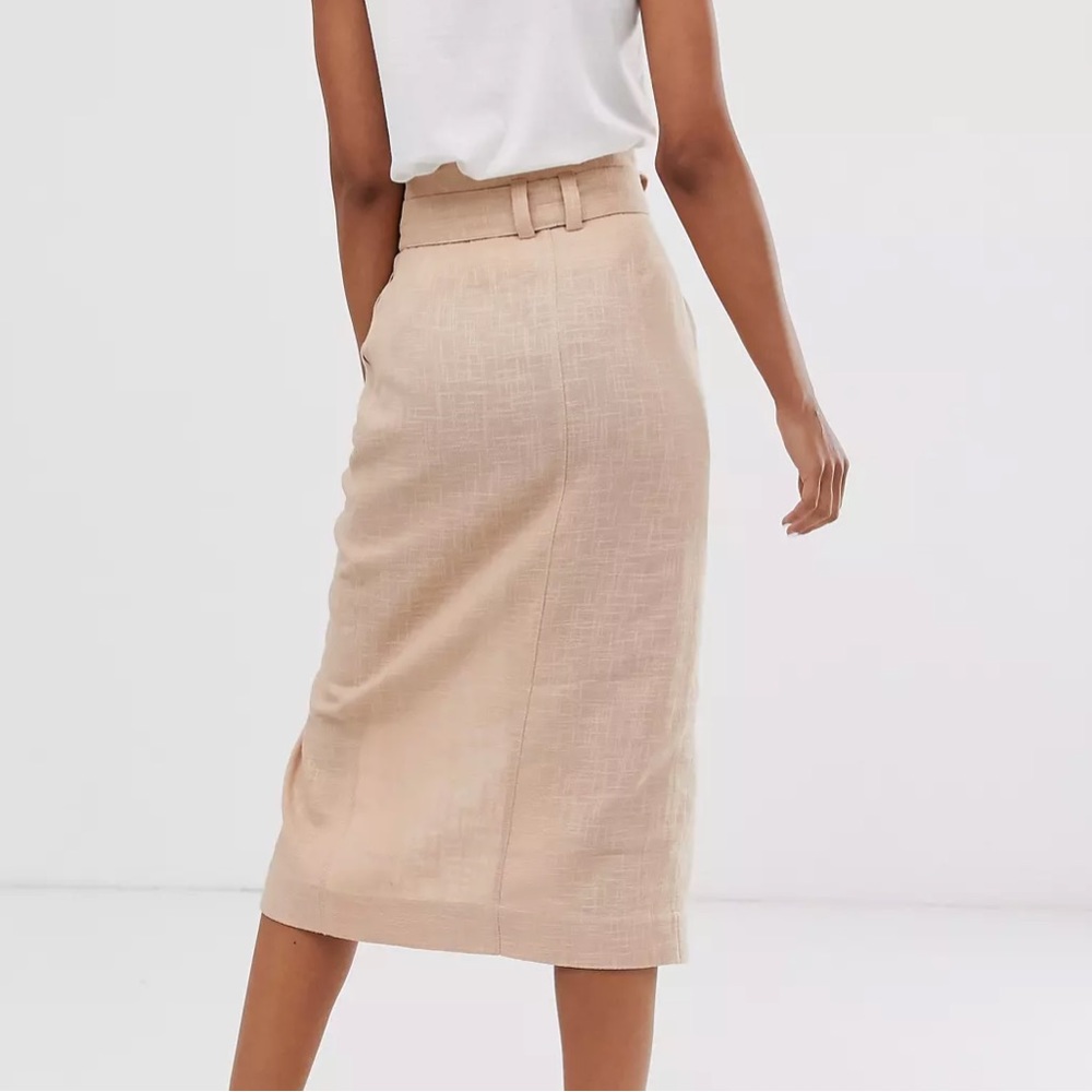 Asos Design Casual Button Front Column Midi Skirt… - image 2